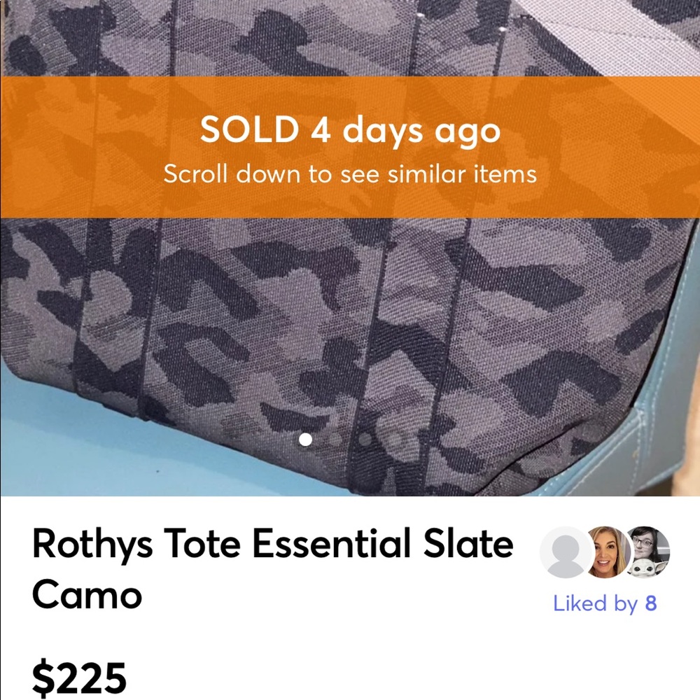 Rothy’s Essential Tote Slate Camo NFS